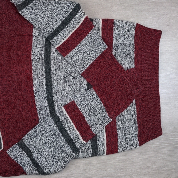 CHAPS 1/4 Button Colorblock Striped Knit Sweater - Picture 3 of 11